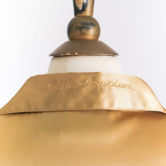 Vintage 1990s Harley Davidson Satin Blouse • M - Picture 7 of 10